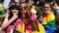 Emberek a Berlin Pride 2020-on, 2020. június. 27-én.