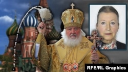 რუსეთის პატრიარქი კირილე და ლიდია ლეონოვა. ილუსტრირებული ფოტო