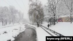 Снег в Симферополе, 13 февраля