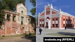 Вялікая Любавіцкая сынагога. Цяперашні стан і макет адбудовы. Здымкі з сайту «<a href="http://shtetle.co.il/Shtetls/vitebsk/vitebsk_syn.html">Маё мястэчка</a>».