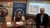 Анатоль Гуляеў (справа), старшыня камісіі па этыцы ГА БАЖ, На супольнай канфэрэнцыі БАЖ і БСЖ «Прафэсійная этыка: сучасныя выклікі — пошук рашэньняў»