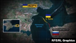 Карта. Конфликт вокруг острова Тузла. 2003 год