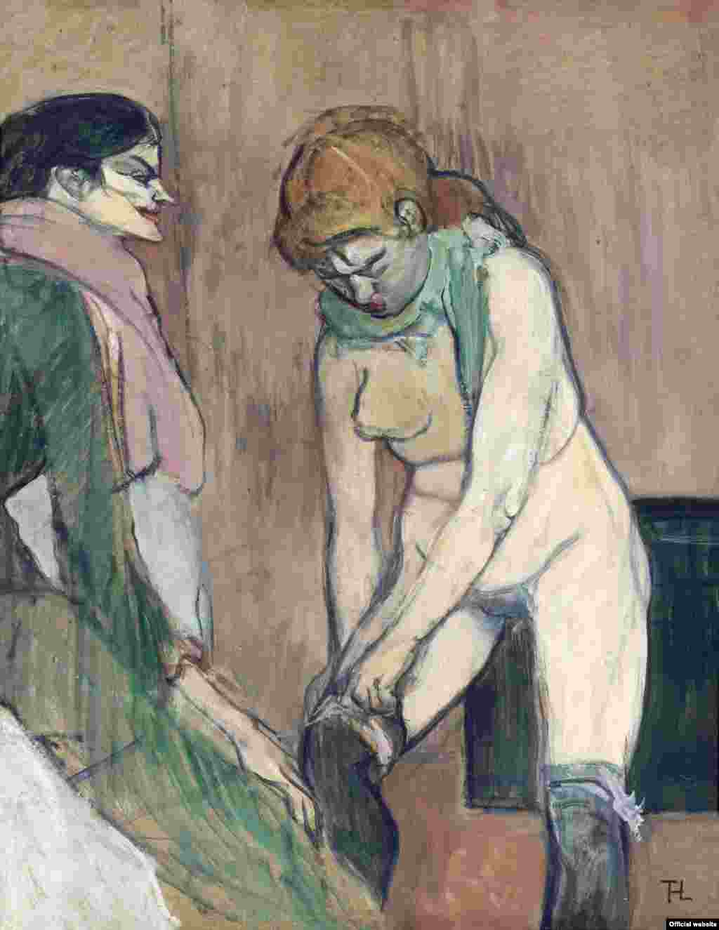 Toulouse-Lautrec, Femeie punîndu-și ciorapii. 1894.