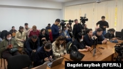 Journalists in the courtroom during the trial of Sanzhar Bokayev. October 16, 2026