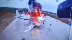 Скриншот из видео ударов СБУ по самолетам стратегической авиации России на аэродроме «Белая» в Иркутской области, граничащей с Монголией. 1 июня 2025 года