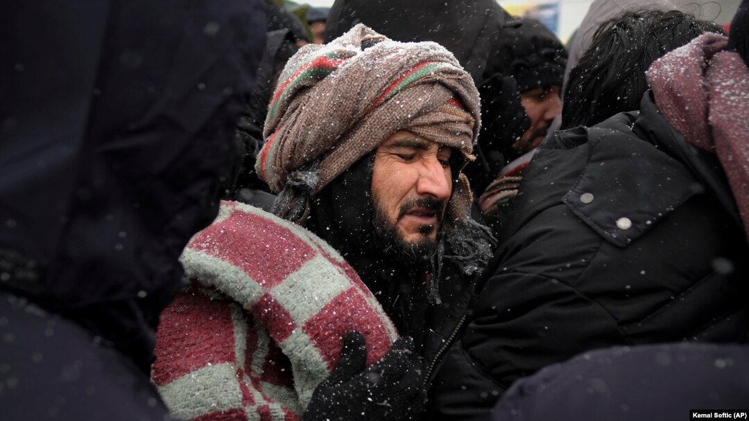 The migrants have faced freezing conditions. 