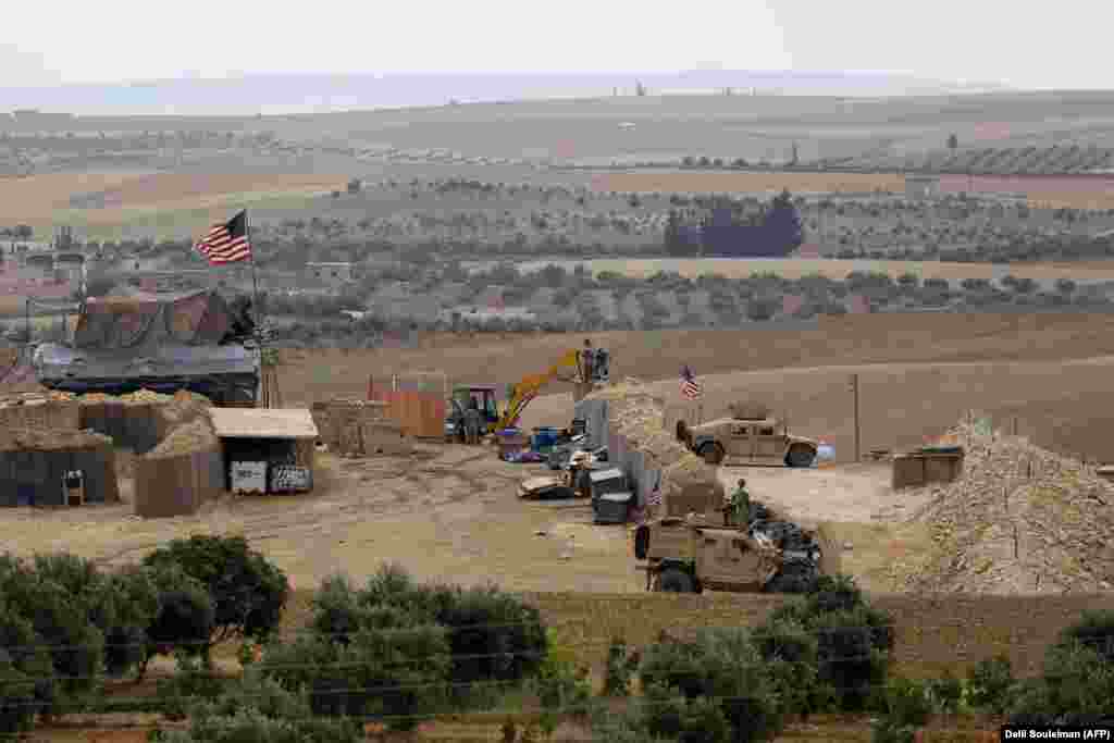 A U.S. base near Manbij in May 2018. The most infamous clash of the U.S. deployment came when hundreds of fighters aligned with the Syrian regime -- many of them Russian -- ​launched an attack on a Kurdish base with U.S. special forces inside...&nbsp;