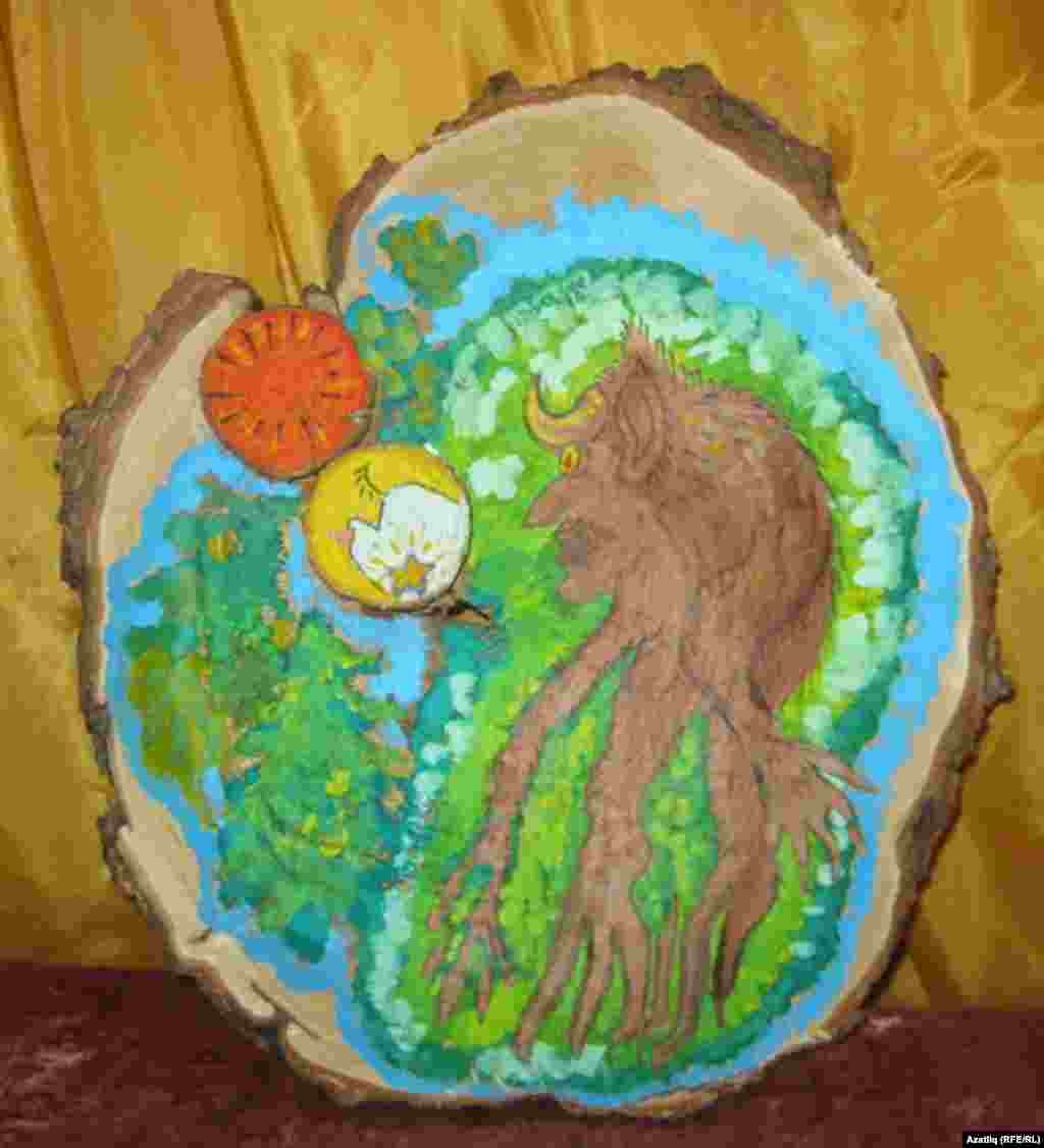 Агачка шүрәле рәсеме төшерелгән