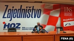 Dragan Čović, predsjednik HDZ-a BiH, na pres-konferenciji u Mostaru, 16. novembra 2020. 