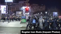 Scene violente la manifestațiile anti-restricții din București de săptămâna trecută. 