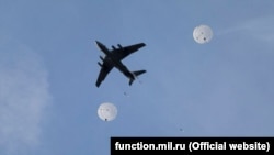 Russian airborne troops during military exercises in Crimea last month