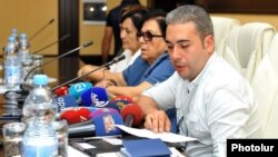 Azerbaijan - Armenian citizen Vahan Martirosian holds a news conference in Baku, 18Sep2015.