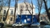 Строительные леса у стен Воронцовского дворца в Алупке, на реставрацию которого компания «Меандр» из Санкт-Петербурга получила свыше 353 миллионов рублей, июль 2020 года