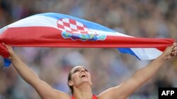 Sandra Perković, tokom prolsave na OI u Londonu