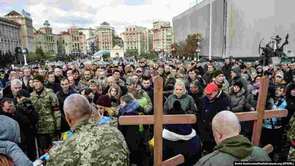 Під час прощання з українськими воїнами