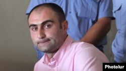 Armenia -- Ashot Harutiunian, a police officer, at the his trial on charges stemming from the April 13 death of a man in police custody.