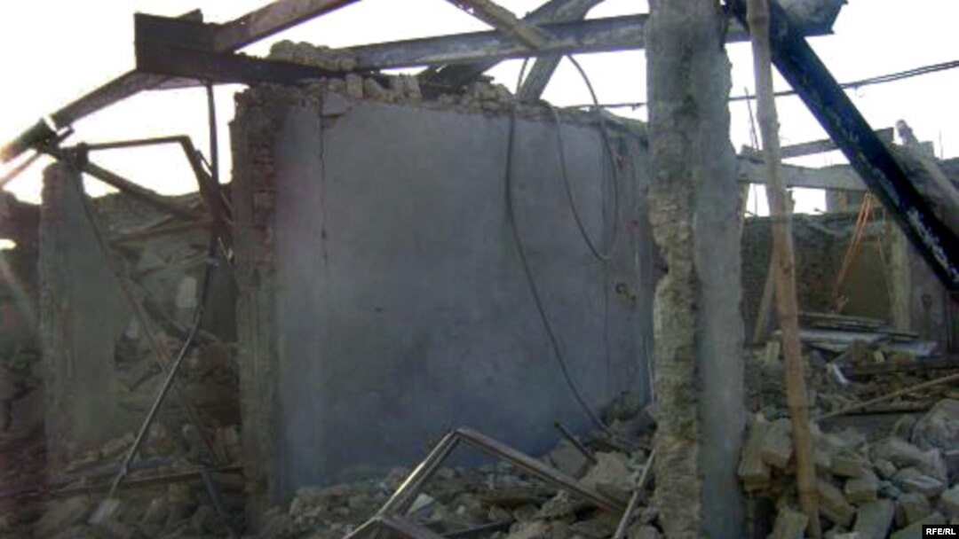 Rubble in aftermath of suicide attack in Kandahar