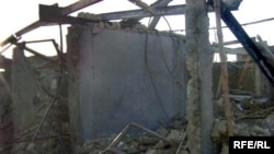 Rubble in aftermath of suicide attack in Kandahar