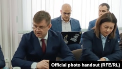 Vicepremierul Valeriu Chiveri, la reuniunea în formatul 1+1 de la oficiul OSCE din Tiraspol, pe 26 februarie 2026