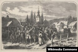 Антырасейскія паўстанцы з Горадні, малюнак 1863 году