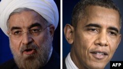 Иран президенті Хассан Роухани (сол жақта) мен АҚШ президенті Барак Обама.