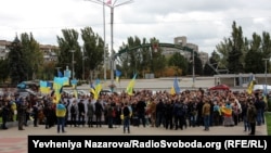 Акція протесту проти підписання так званої «формули Штайнмаєра» у Запоріжжі, 6 жовтня 2019 року