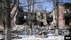 Зруйноване боями село Миронівка під Дебальцевом, 17 лютого 2015 року