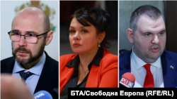 Колаж със снимки на правосъдния министър Андрей Янкулов, българската европрокурорка Тедоора Георгиева и лидера на „ДПС – Ново начало“ Делян Пеевски, санкциониран за корупция от САЩ и Великобритания
