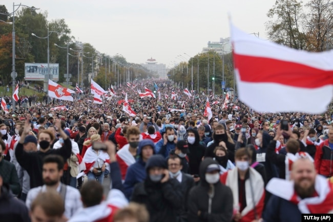 Мирный протест против итогов выборов президента Беларуси, Минск, 27 сентября