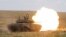RUSSIA -- A T-72B3 battle tank fires during the final stage of an operational readiness check at the Kadamovsky range, Rostov-on-Don region, July 21, 2020