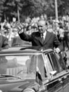 Todor Zhivkov welcomes North Korean leader Kim Il Sung in Sofia Bulgaria on 15 June 1984