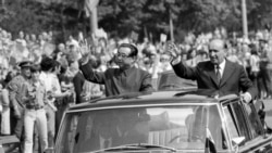 Todor Zhivkov welcomes North Korean leader Kim Il Sung in Sofia Bulgaria on 15 June 1984