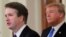 Președintele Donald Trump și candidatul său Brett Kavanaugh la anunțul numirii acestuia, 9 iulie 2018