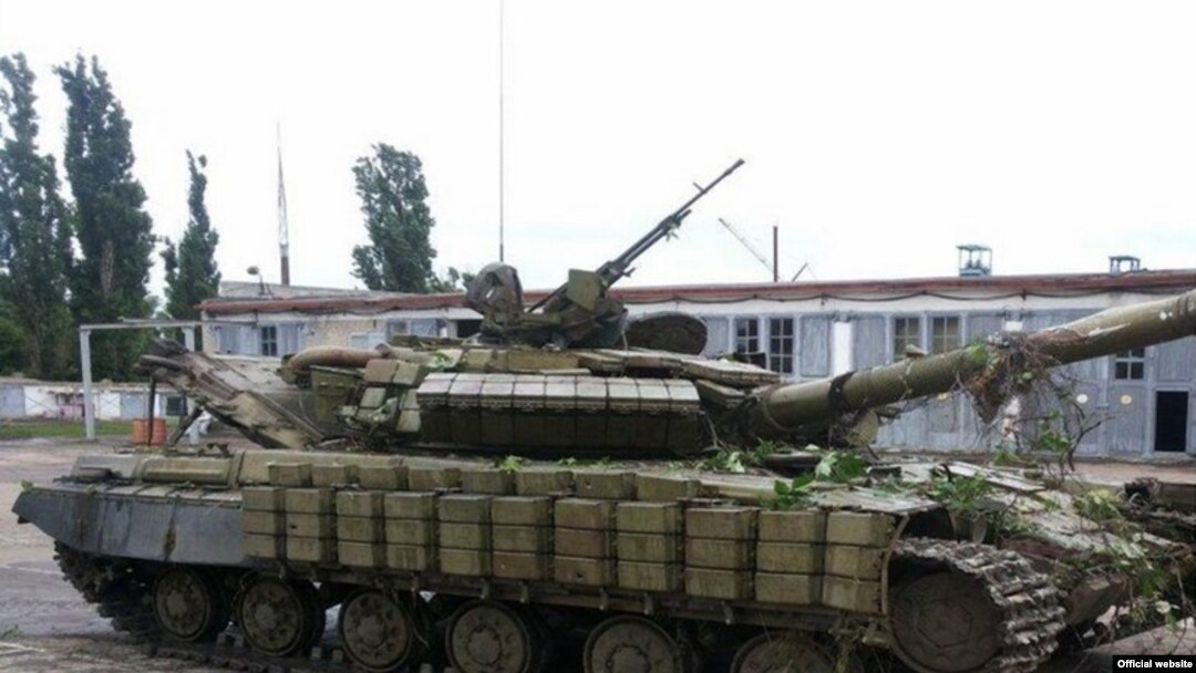 Российский танк, захваченный на украинской территории 