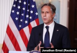 Держсекретар США Ентоні Блінкен виступає щодо ситуації в Афганістані у Державному департаменті. Вашингтон, 30 серпня 2021 року