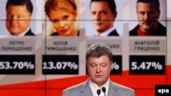 Петро Порошенко Киевде сүйлөп жатат, 25-май, 2014-жыл