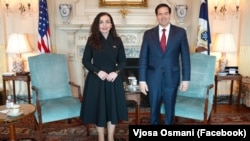 Jedan od poslednjih sastanaka koje je Osmani održala kao predsednica, bio je s američkim državnim sekretarom Markom Rubiom.