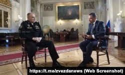Кадр из видео интервью главкома ВМФ РФ, адмирала Александра Моисеева, телеканалу Министерства обороны России "Звезда", 26 июля 2026 года
