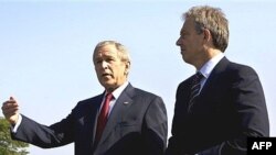 تونی بلر (راست) و جرج بوش