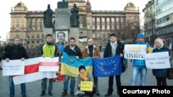 Акцыя ў Празе 25 сьнежня 2014