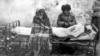 Ингушская семья Газдиевых у тела умершей дочери. Казахстан, 1944 год