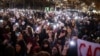 Serbia - Students of Belgrade University protest, as Serbian President Aleksandar Vucic holds a news conference, in front of his office in Belgrade, Serbia, December 11, 2024. 