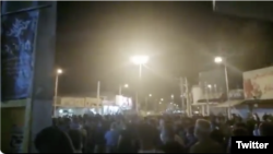 Protesters in Shiraz, Iran, chanting "Don't be afraid, We are together" on July 16, 2020. Screen grab from video on Twitter.