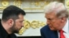 Доналд Трамп (рост) ва Владимир Зеленский (чап). Кохи Сафед, 18-уми августи 2025