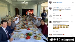 Ahmed Jaber Al-Harbining rasmiy ochiq Instagram sahifasidan olindi. Surat prezident kuyovlari va BAA mulozimlari ishtirokidagi ziyofatdan olingan.