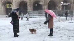 У Рыме выпаў снег: зачынілі доступ да гістарычных помнікаў, перабоі з транспартам