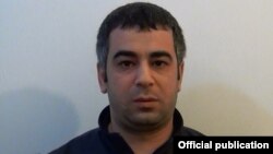 Armenia - Hovannes Muradian, a man suspected of throwing a hand grenade towards former President Robert Kocharian's house, is pictured shortly after is arrest in Yerevan, 18Apr2016.