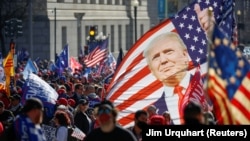 Supporters of U.S. President Donald Trump participate in a "Stop the Steal" protest after the election was called for Democratic candidate Joe Biden in Washington on November 14, 2020. 
