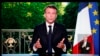 Emmanuel Macron francia elnök televíziós beszédben jelentette be a Nemzetgyűlés feloszlatását. Párizs, 2024. május 9.