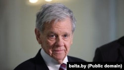 Джон Коўл на сустрэчы з Аляксандрам Лукашэнкам у Менску 19 сакавіка 2026 году, фота БелТА